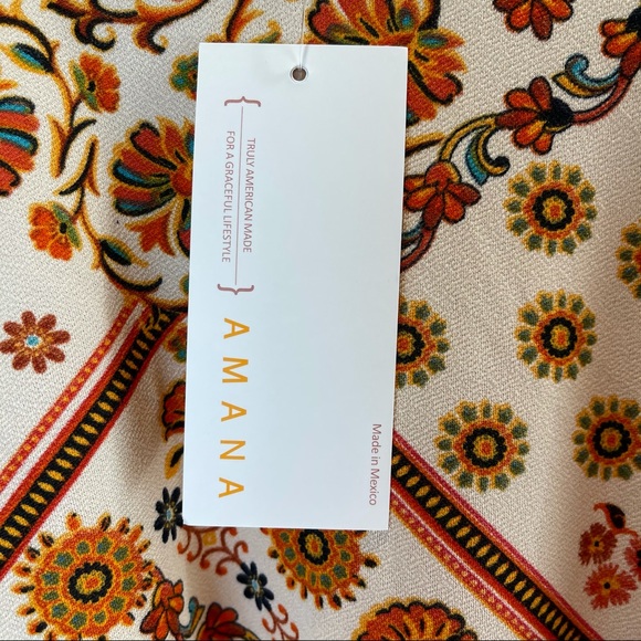 Amana Casual Red/Orange Bohemian Print Knot Front - Picture 6 of 8